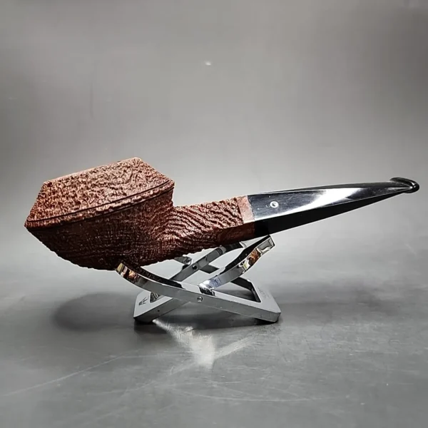 JT Cooke Large Sandblasted Squat Bulldog Estate Briar Pipe, American Estates - Image 3
