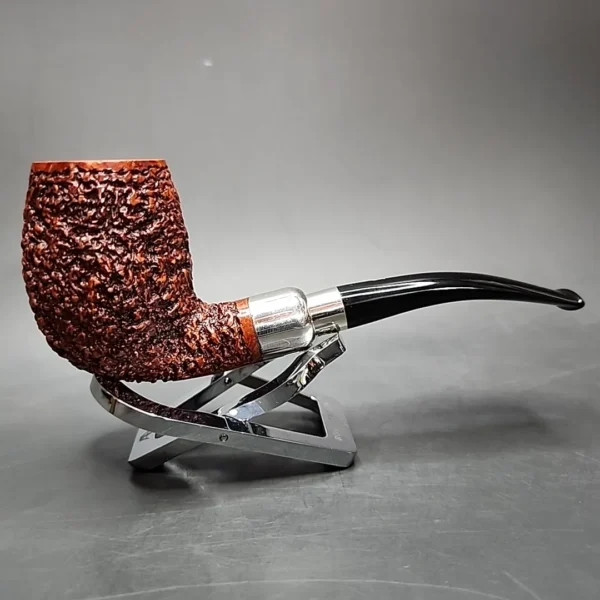 Ser Jacopo R1 Rusticated Bent Egg Estate Briar Pipe, Italian Estates - Image 3