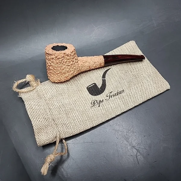 Pipe Tristan Rusticated Shape 55 Handmade Briar Pipe, New - Image 3