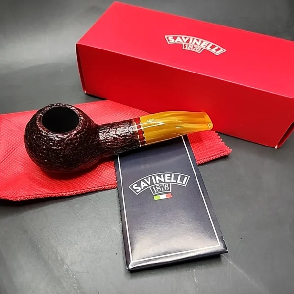 Savinelli 2024 Saint Nicholas 320 KS Rusticated Author Briar Pipe, 6mm, New - Image 3