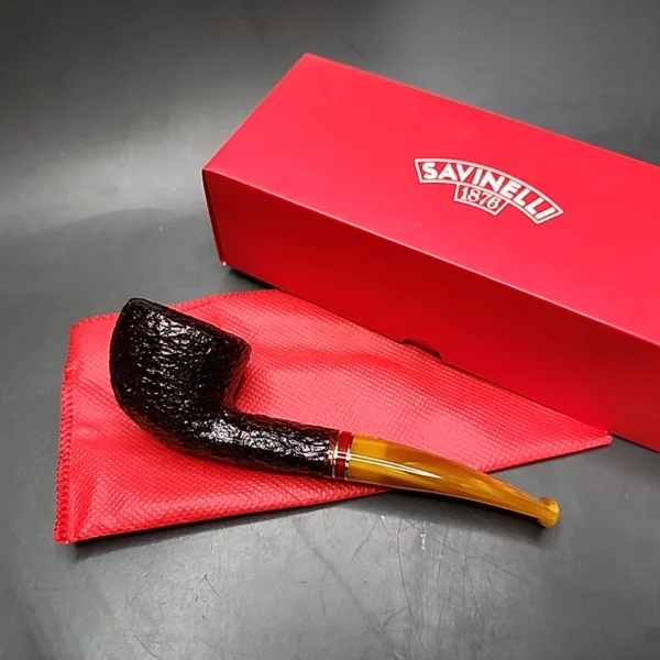 Savinelli 2024 Saint Nicholas 316 KS Rusticated Pot Briar Pipe, 6mm, New - Image 3