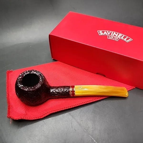 Savinelli 2024 Saint Nicholas 315 KS Rusticated Prince Briar Pipe, 6mm, New - Image 3
