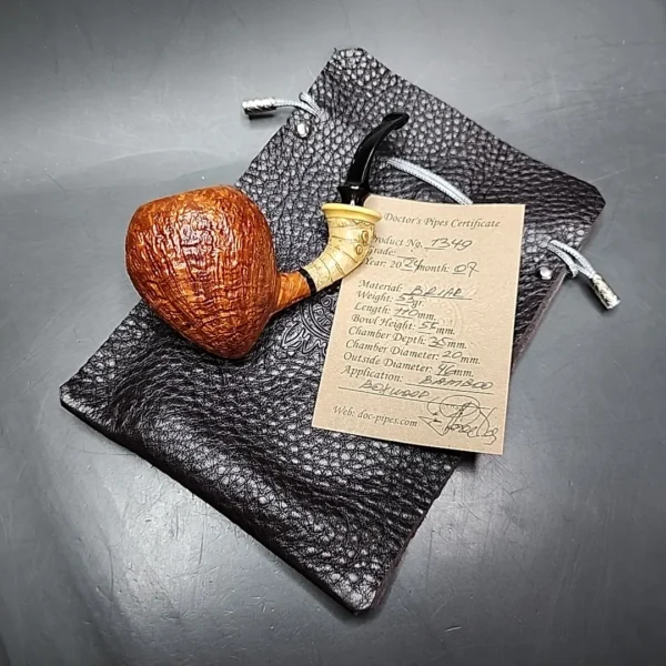 Doctor's Pipes Flash Grade Sandblasted Acorn Handmade Briar Pipe, New - Image 3