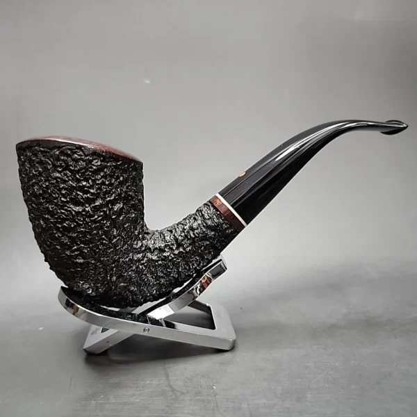 2001 Steve Weiner XL Rusticated Bent Dublin Estate Briar Pipe, American Estates - Image 3