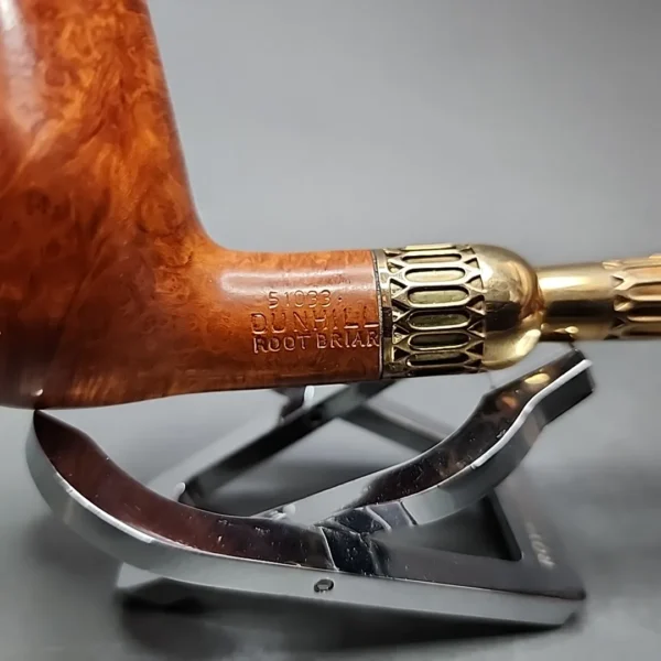 1980 Dunhill 51033 18k Gold Spigot Billiard Estate Briar Pipe, Unsmoked - Image 4