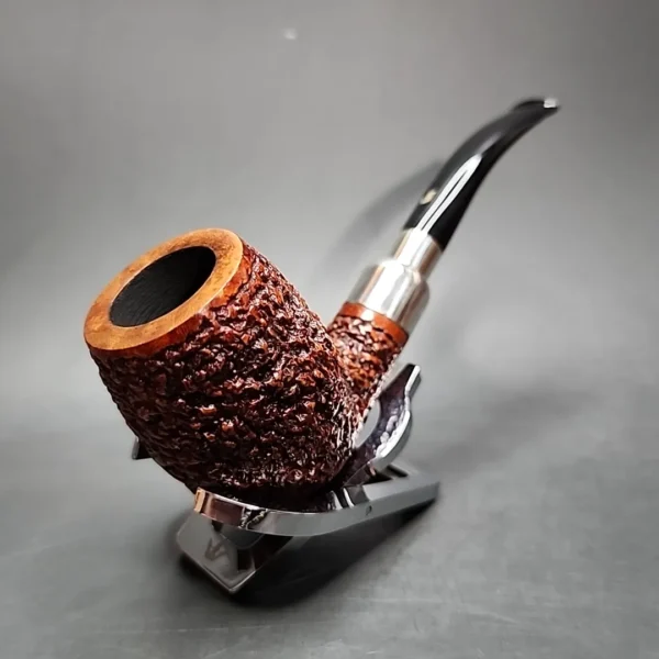 Ser Jacopo R1 Rusticated Bent Egg Estate Briar Pipe, Italian Estates - Image 4