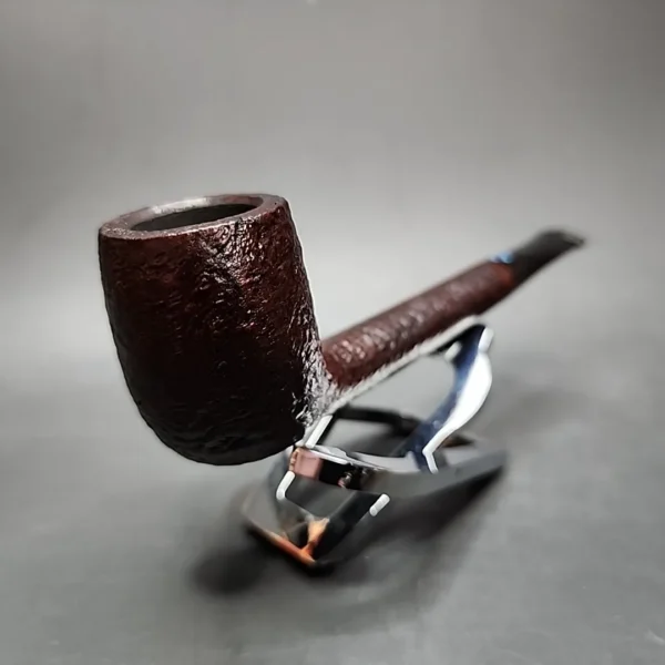 Sasieni 4 Dot Ruff Root Dark Sandblasted Canadian Estate Briar Pipe, French Estates - Image 4