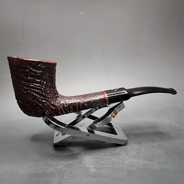 Sasieni 4 Dot Ruff Root Dark 7 Sandblasted Dublin Estate Briar Pipe, English Estates - Image 4