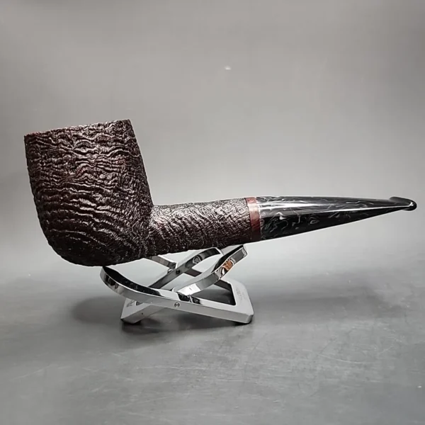 2002 JT Cooke Magnum Sandblasted Billiard Estate Briar Pipe, Unsmoked - Image 4