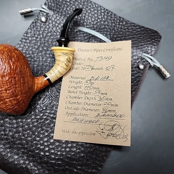 Doctor's Pipes Flash Grade Sandblasted Acorn Handmade Briar Pipe, New - Image 4