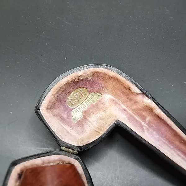 19th c. CPF Smooth Bulldog w/ Amber Stem, Antique Briar Pipe, Unsmoked - Image 4