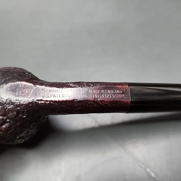 1933 Patent Era Dunhill Shell 112 Sandblasted Apple Estate Briar Pipe, English Estates - Image 4