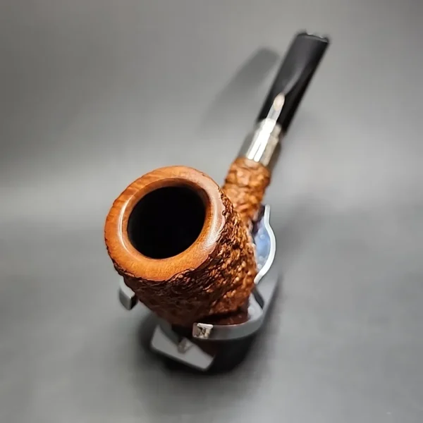 Brebbia First Light Rusticated Billiard Estate Briar Pipe, 9mm, Italian Estates - Image 5