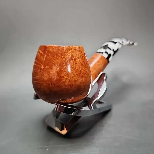 Savinelli Pulcinella 645 KS Smooth Bent Brandy Briar Pipe, 6mm - Image 5
