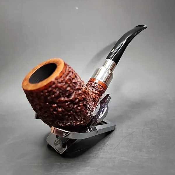 Ser Jacopo R1 Rusticated Bent Egg Estate Briar Pipe, Italian Estates - Image 5