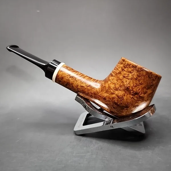 Preston Rogers Partially Rusticated Danish Billiard Handmade Briar Pipe, New - Image 5