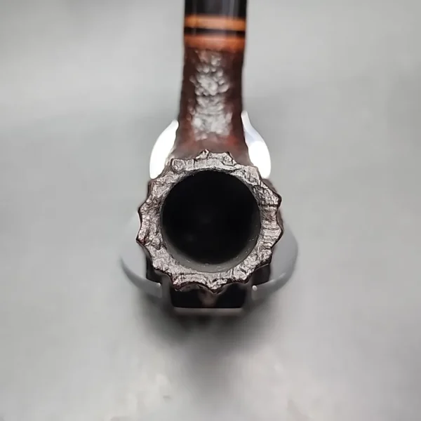 2002 Becker 2 Club Sandblasted Fluted Volcano Estate Briar Pipe, Italian Estates - Image 5
