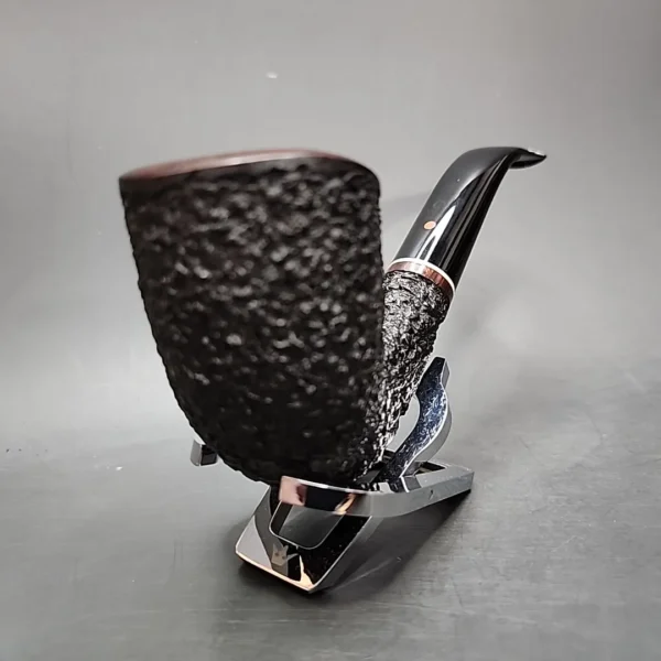 2001 Steve Weiner XL Rusticated Bent Dublin Estate Briar Pipe, American Estates - Image 5