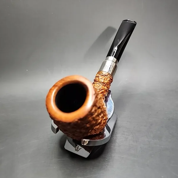 Brebbia First Light Rusticated Billiard Estate Briar Pipe, 9mm, Italian Estates - Image 6