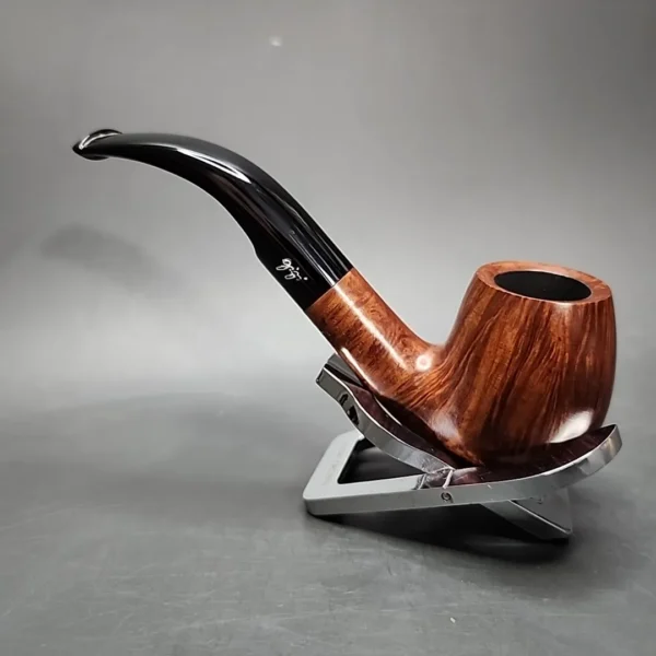 Gigi Infinity Smooth Bent Billiard Estate Briar Pipe, Unsmoked - Image 6