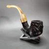 Savinelli Estella Rusticated Oom Paul Estate Briar Pipe, Unsmoked - Image 6