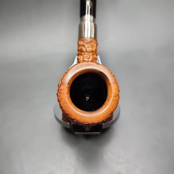 Brebbia First Light Rusticated Billiard Estate Briar Pipe, 9mm, Italian Estates - Image 7