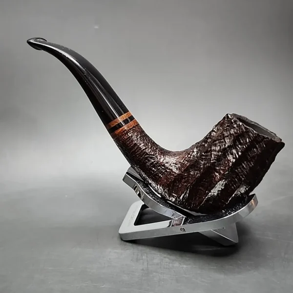 2002 Becker 2 Club Sandblasted Fluted Volcano Estate Briar Pipe, Italian Estates - Image 7