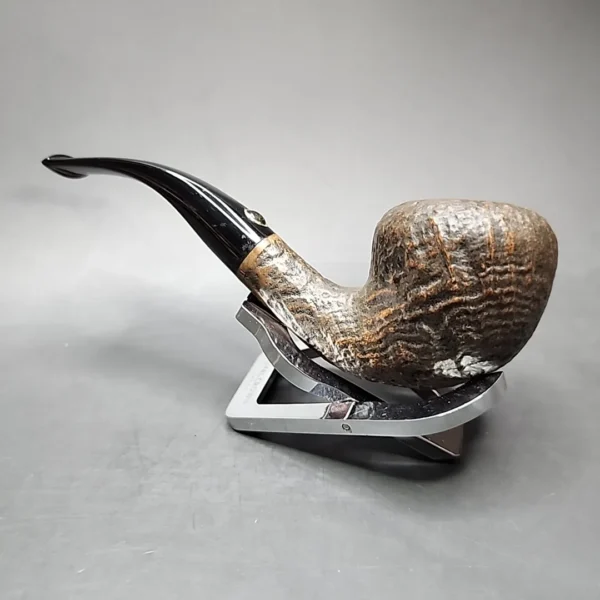 Aldo Velani Barolo Sandblasted Pear Estate Briar Pipe, Unsmoked - Image 8