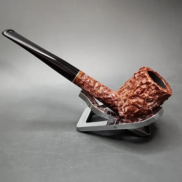 Kaywoodie Natural Burl Rusticated Billiard Estate Briar Pipe, American Estates - Image 8