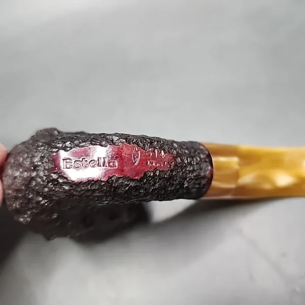 Savinelli Estella Rusticated Oom Paul Estate Briar Pipe, Unsmoked - Image 8