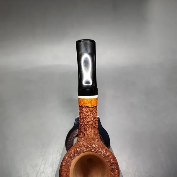 Preston Rogers Partially Rusticated Brandy Handmade Briar Pipe, New - Image 8