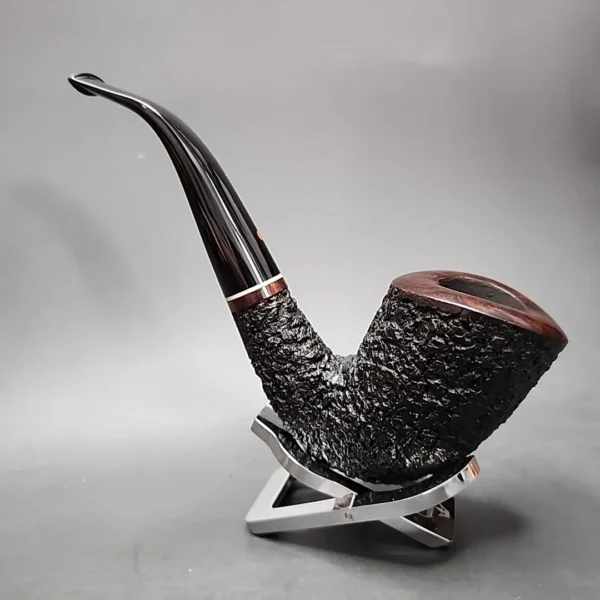 2001 Steve Weiner XL Rusticated Bent Dublin Estate Briar Pipe, American Estates - Image 8