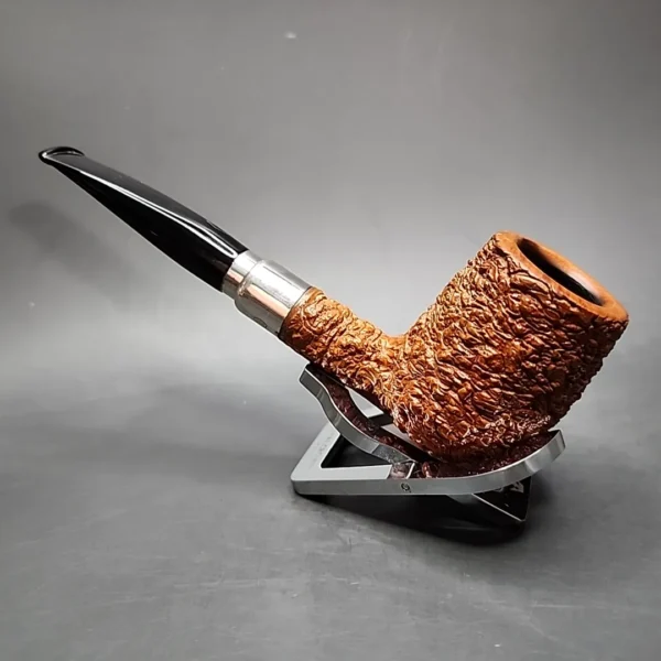 Brebbia First Light Rusticated Billiard Estate Briar Pipe, 9mm, Italian Estates - Image 9