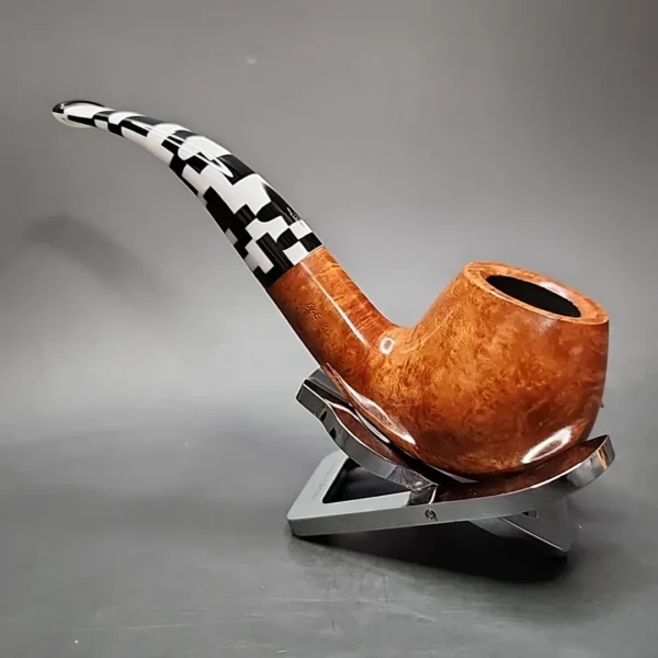 Savinelli Pulcinella 645 KS Smooth Bent Brandy Briar Pipe, 6mm - Image 9