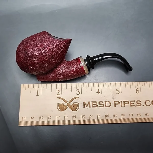 HS Studio Sandblasted Pitcher Estate Briar Pipe, Unsmoked - Image 9