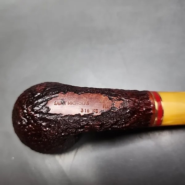 Savinelli 2024 Saint Nicholas 316 KS Rusticated Pot Briar Pipe, 6mm, New - Image 9
