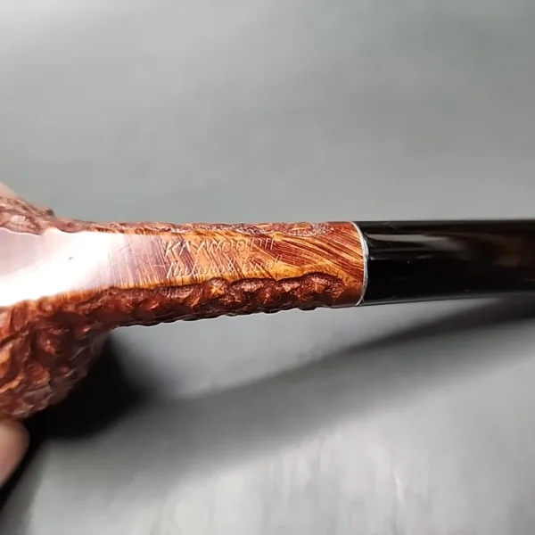 Kaywoodie Natural Burl Rusticated Billiard Estate Briar Pipe, American Estates - Image 9