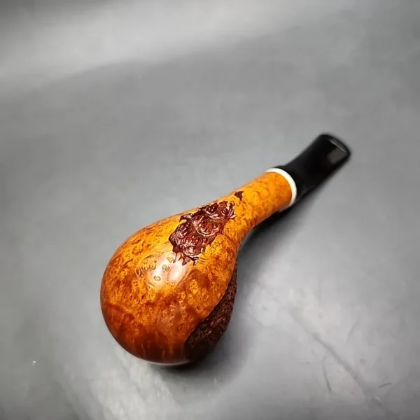 Preston Rogers Partially Rusticated Brandy Handmade Briar Pipe, New - Image 9