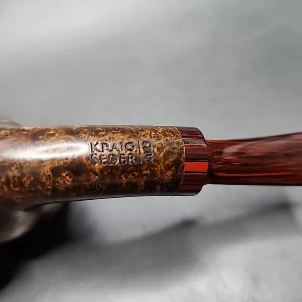 SederCraft by Kraig Sederquist 2023 Smooth Bent Pot Estate Briar Pipe, American Estates - Image 9