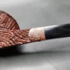 JT Cooke Large Sandblasted Squat Bulldog Estate Briar Pipe, American Estates - Image 10