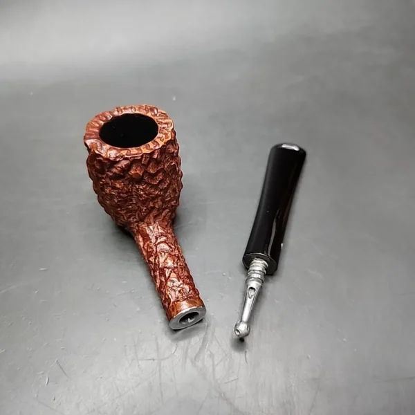 Kaywoodie Natural Burl Rusticated Billiard Estate Briar Pipe, American Estates - Image 10