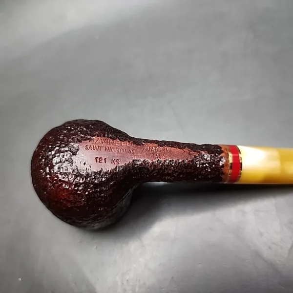 Savinelli 2024 Saint Nicholas 121 KS Rusticated Pot Briar Pipe, 6mm, New - Image 10