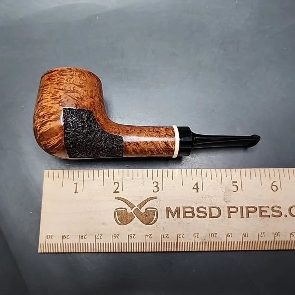 Preston Rogers Partially Rusticated Danish Billiard Handmade Briar Pipe, New - Image 10