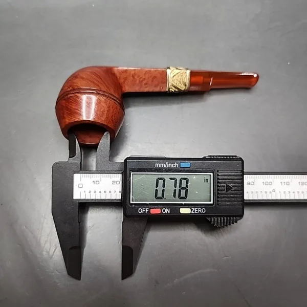 19th c. CPF Smooth Bulldog w/ Amber Stem, Antique Briar Pipe, Unsmoked - Image 11
