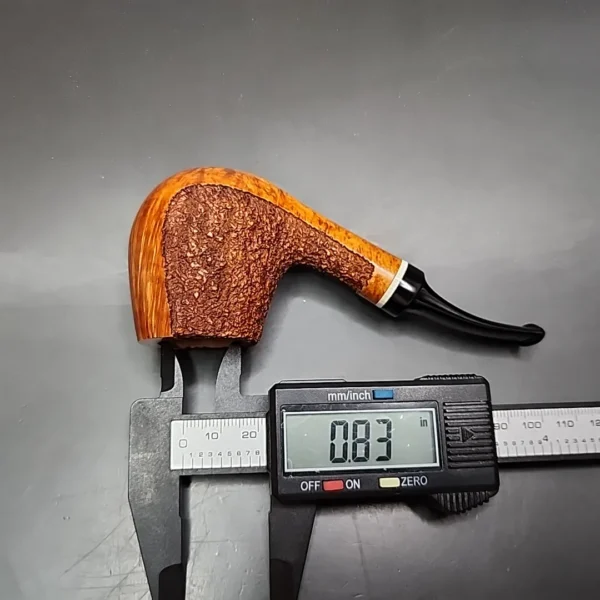 Preston Rogers Partially Rusticated Brandy Handmade Briar Pipe, New - Image 12