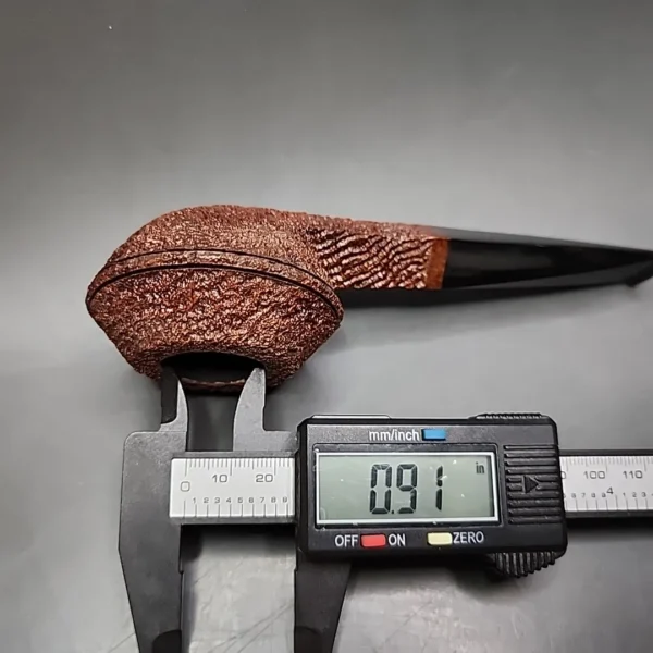 JT Cooke Large Sandblasted Squat Bulldog Estate Briar Pipe, American Estates - Image 12