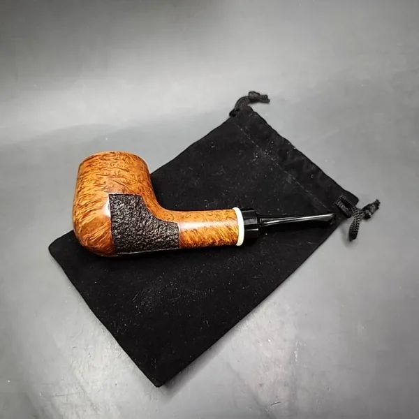 Preston Rogers Partially Rusticated Danish Billiard Handmade Briar Pipe, New - Image 13