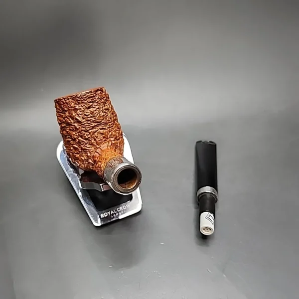 Brebbia First Light Rusticated Billiard Estate Briar Pipe, 9mm, Italian Estates - Image 13