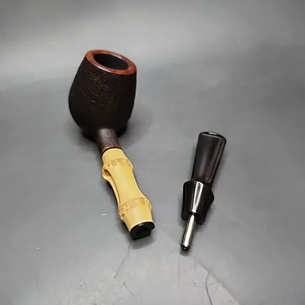 Ernie Markle Sandblasted Bamboo Lovat Estate Briar Pipe, American Estates - Image 13