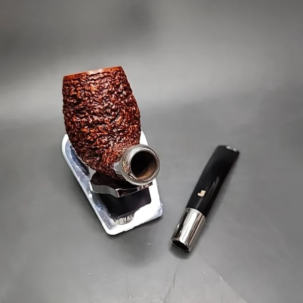 Ser Jacopo R1 Rusticated Bent Egg Estate Briar Pipe, Italian Estates - Image 13
